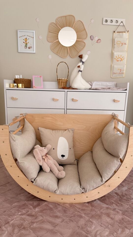 Montessori destekli 3'lü pikler gelişim seti (minderli)