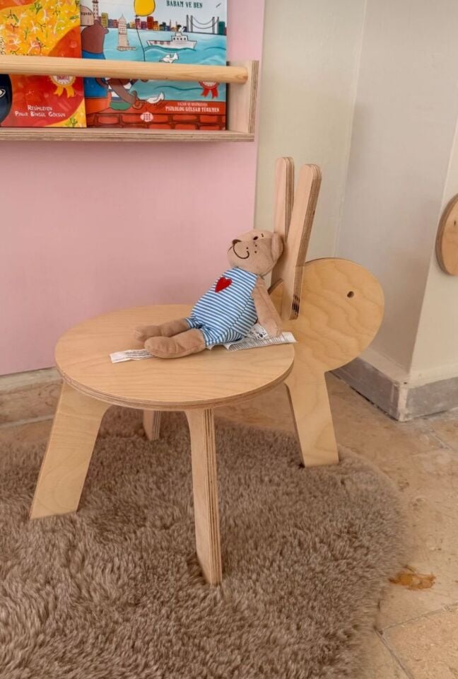 Ahşap montessori tavşan tabure