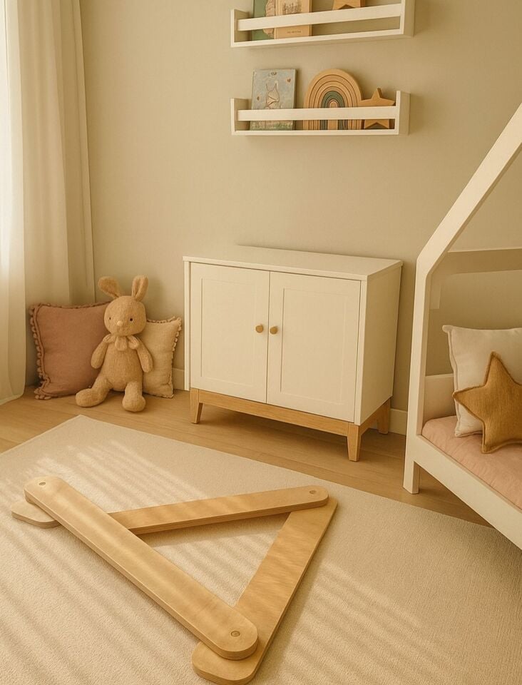 Montessori ahşap denge yürüme parkuru