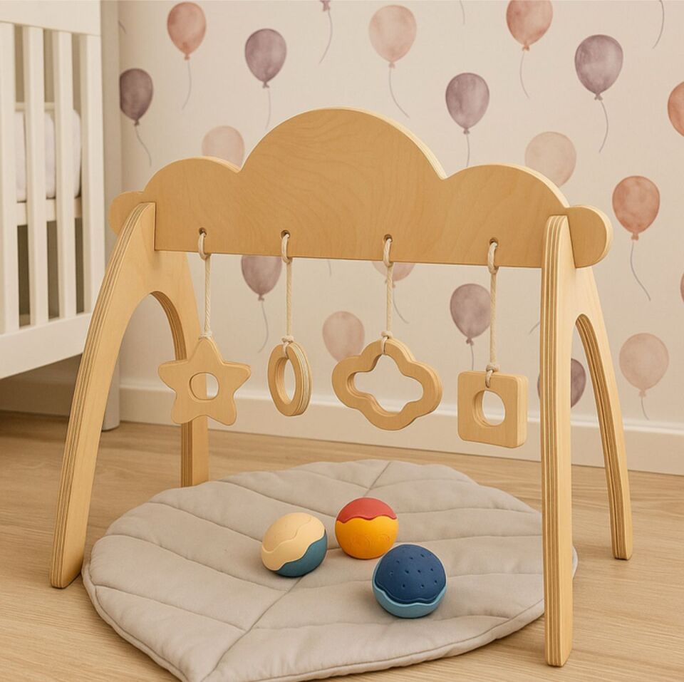%100 Doğal ahşap bebek Gym