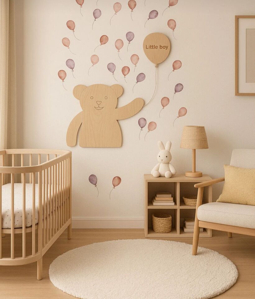 Ayıcıklı balon duvar süsü