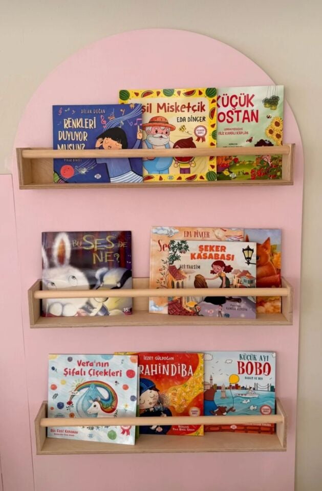 Montessori 3'lü Duvar kitaplık